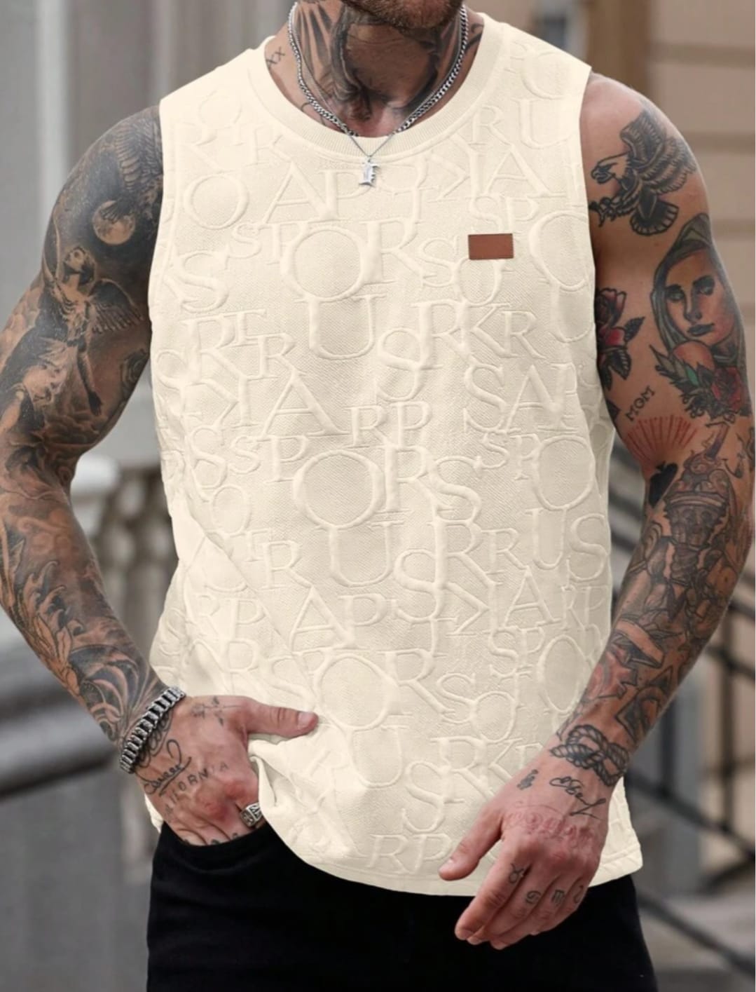 Ivory Monogram Tank Top